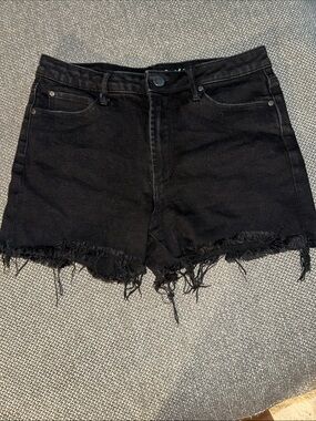 Articles Of Society Black Distressed Denim Cutoff Shorts